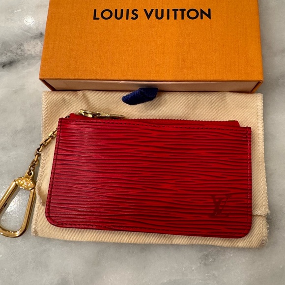 Louis Vuitton Accessories - Louis Vuitton Red Leather Key Pouch